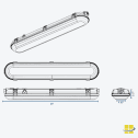 VAEL 23w LED Vapor Proof Linear Fixture, Selectable Kelvin - Image 2