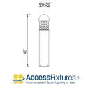 VENU 25w LED Round Dome Top Bollards Dimensions
