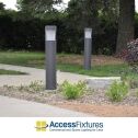 Bronze Round Flat Top Commercial Bollard Light with Type 5 Glass