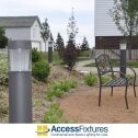 Bronze Round Flat Top Commercial Bollard Light with Type 5 Glass