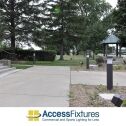 Bronze Round Flat Top Commercial Bollard Light with Type 5 Glass