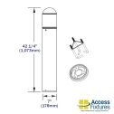 17w Turtle & Wildlife Friendly Round Dome Top Bollard, Louvers 120-277v dimensions