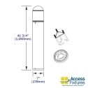 17w Turtle & Wildlife Friendly Dome Top Bollard: Stainless, Cone, 120-277v - dimensions