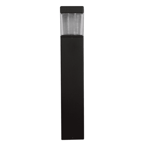 TEFA 17w 590 Amber LED Prismatic Glass Square Bollard Light, 120-277v