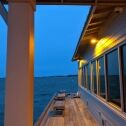 Sea turtle friendly 590nm Amber wall pack on a building by the ocean