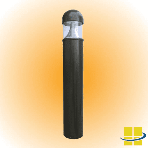 VENU 25w 590nm Amber LED Bollard Light, Louvered, Round Dome Top