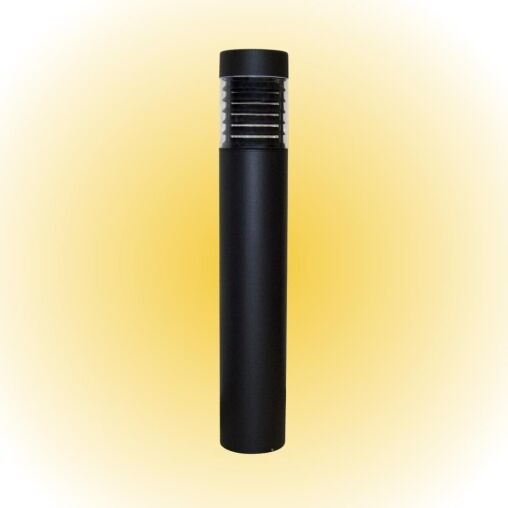 Round flat top louvered PC amber bollard