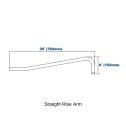 straight rise arm dimensions
