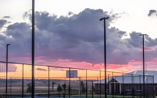 Fiberglass-Light-pole-multi-sport-court