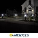 Bronze Round Flat Top Commercial Bollard Light with Type 5 Glass