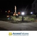 Bronze Round Flat Top Commercial Bollard Light with Type 5 Glass