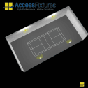 Indoor Pickleball Court Lighting Package - 60fc, 1.07 max/min, 4 480w LED Lights, mounted 20' - Image 3