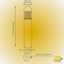 VENU 50w 590nm Amber LED Bollard Light, Louvered, Round Dome Top - Image 4