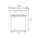 10" landscape bollard light dimensions