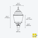 ORBA 30-50-70 LED Post Top Light with Selectable Wattage and Selectable Kelvin - Image 9