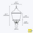 ORBO 30-50-70 LED Post Top Light with Selectable Wattage and Selectable Kelvin - Image 9