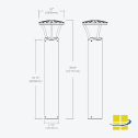 ABUR 10-20-30 LED Bollard Light, Selectable Wattage and Selectable Kelvin 3K-4K-5K - Image 8