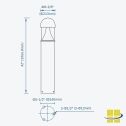 VENU 50w LED Cone Reflector Round Dome Top Bollard Light - Image 2