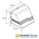 HEZE 43w Full Cutoff Wall Pack Dimensions