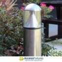 17w Turtle & Wildlife Friendly Round Dome Top Bollard: Stainless Cone 120-277v daytime