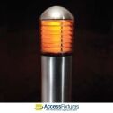 17w Turtle & Wildlife Friendly Round Dome Top Bollard, Louvers 120-277v - nighttime photo