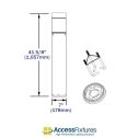 17w Turtle & Wildlife Friendly Round Flat Top Bollard, Louvers dimensions