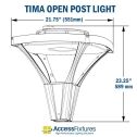 TIMA 191w LED Open Post Light with Aluminum Pole dimensions