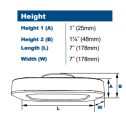 SYRF 11w LED Square Canopy Light, Dimensions