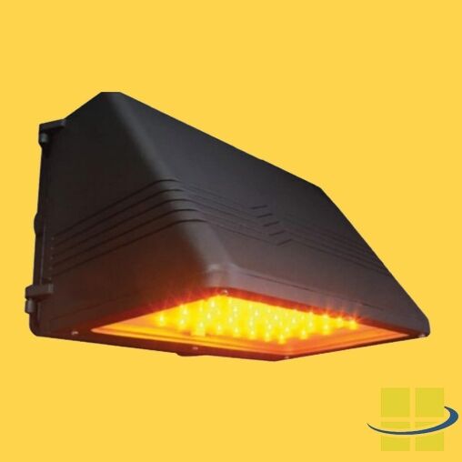 HEZE 40 PC Amber LED Full Cutoff Wall Pack, EXTREME-LIFE