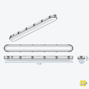 VAEL 30/45/57w LED Vapor Proof Linear Fixture, Selectable Kelvin - Image 2
