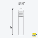 MARI 35w LED Marine Louvered Round Dome Top Bollard Light - Image 7