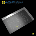 Indoor Basketball Half-Court Lighting Package- 38fc, 1.32 Max/Min 2 960w LED lights, mounted 20' - Image 3