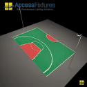 Basketball Half-Court Lighting Package- 31fc, 1.35 Max/Min 2 720w LED lights mounted on 2 25' Poles - Image 3