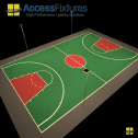 Basketball Full-Court Lighting Package- 41fc, 2.11 Max/Min 4 960w LED lights mounted on 4 25' Poles - Image 3